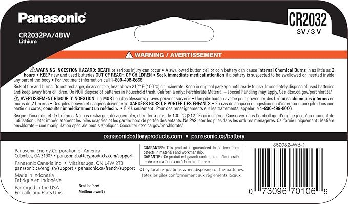 Pilas Panasonic CR2032 3V Litio 4 Unidades miniatura 2