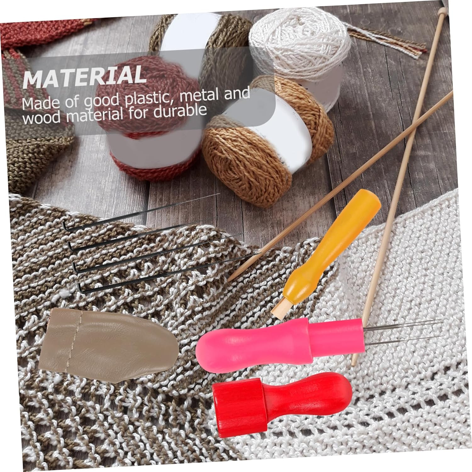 STOBOK DIY Wool Felting Needle Kit Medium Thick Fine Needles Ergonomic Handle for Beginners Craft Classes Complete Embroidery Tools Set