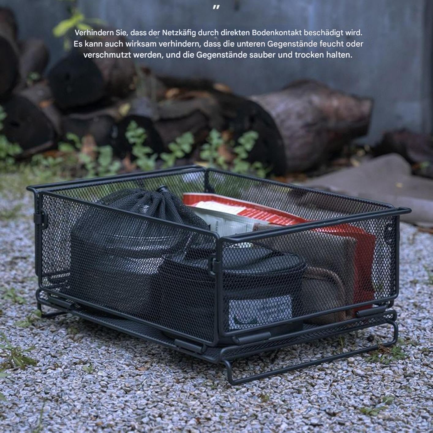 Cestino in Rete Contenitori Metallici Pieghevoli Resistenti | Cucina e Casa per Congelatore Campeggio Giardinaggio