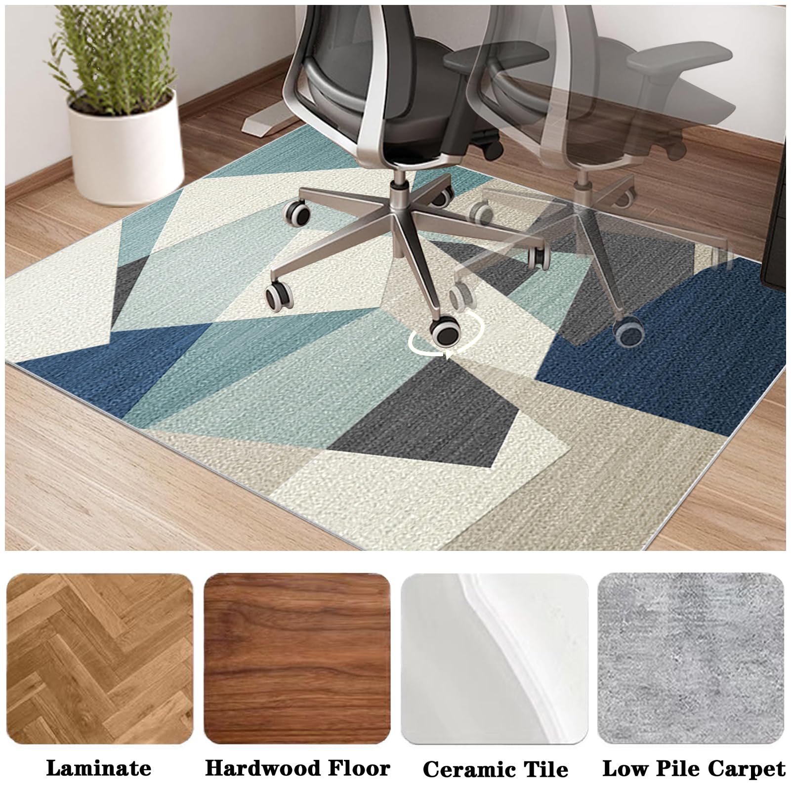 Tappetino per Sedia da Ufficio, Tappetino di Protezione per Pavimento, Tappeto per Sedia Ufficio Gaming per Moquette e Pavimenti Duri, Tappeto Gaming Pavimento per Pavimenti In Legno 140 x 180 cm
