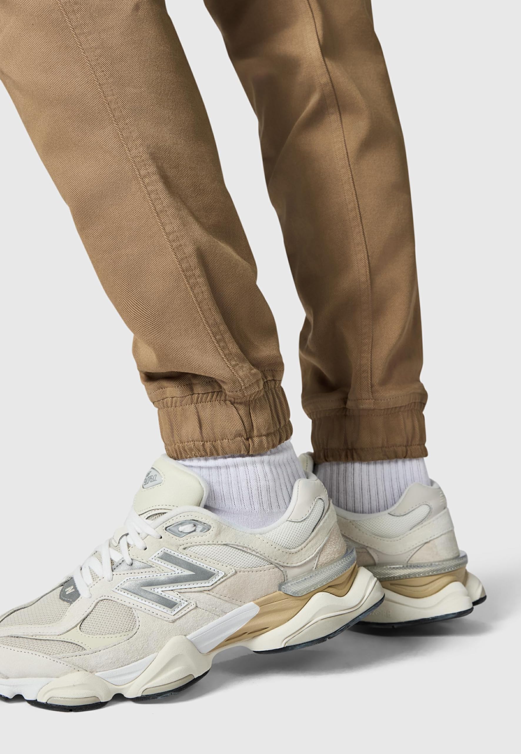 Peak Time Herren elastische Lange Cargo Pants Casual Streetwear Hose aus Bio-Baumwolle (GOTS Zertifiziert) mit Straight Fit und elastischem Beinabschluss Siwas