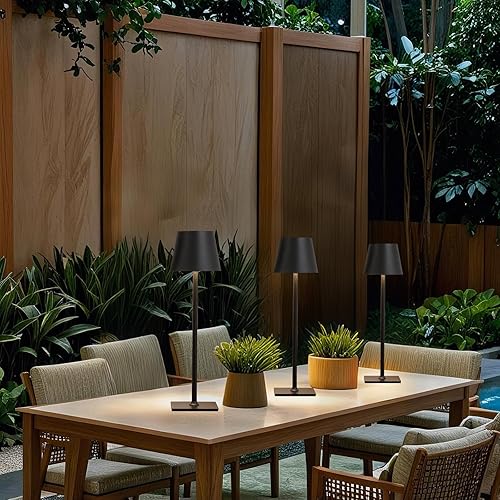 Miniatura 8 de Paquete de 2 lámparas de mesa LED recargables inalámbricas con atenuador, lámpara de escritorio portátil negra, lámpara de noche pequeña, lámpara de