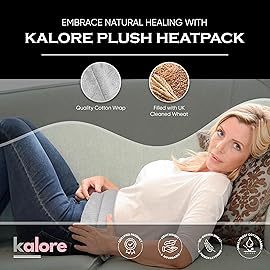 Microwavable Heating Pads for Winter Warmth, Back, Stomach & Head Comfort - Kalore Neck Wrap with Velboa Faux Fur Cover - Even Heat Distribution Hot Compress Bag - Wheat Heat Pad - Unscented - Gray
