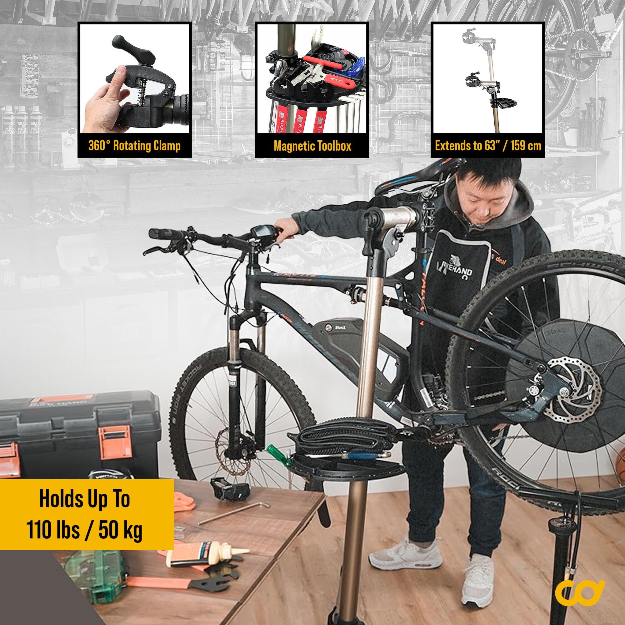 Amazon.co.jp: Bikehand電動自転車修理スタンド-ヘビーデューティー