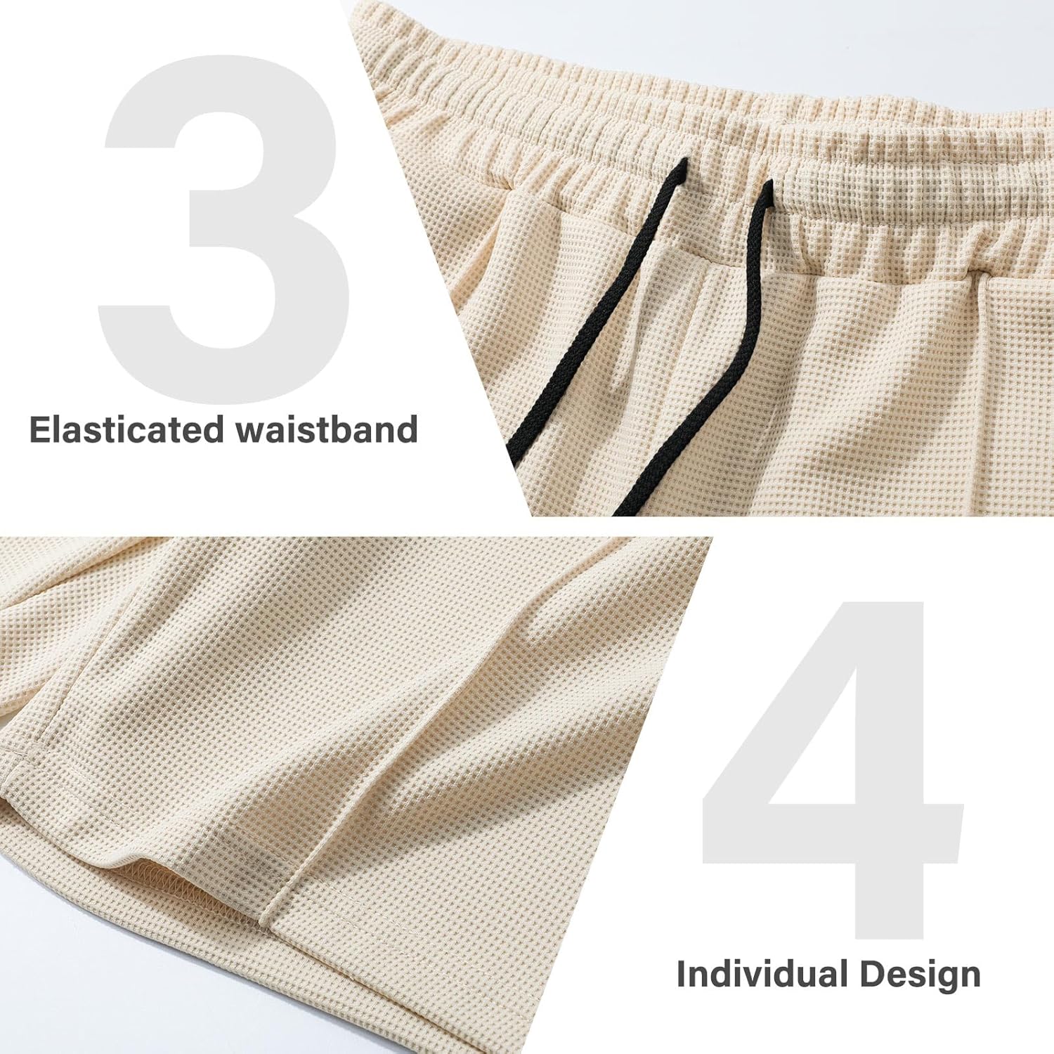 Mens Casual Shorts Elastic Waist Drawstring Lightweight Shorts Stretch Summer Beach Shorts for Men with Pockets - Image 5