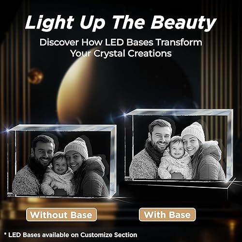 Miniatura 6 de CAPTUR3D Foto de cristal 3D, personalizada con tu foto para papá, mamá, él, ella, imagen personalizada grabada con láser 3D, cristal grabado,