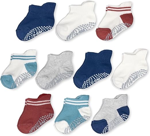 Fruit of the Loom Cotton Grip Socks for Baby and Toddler
