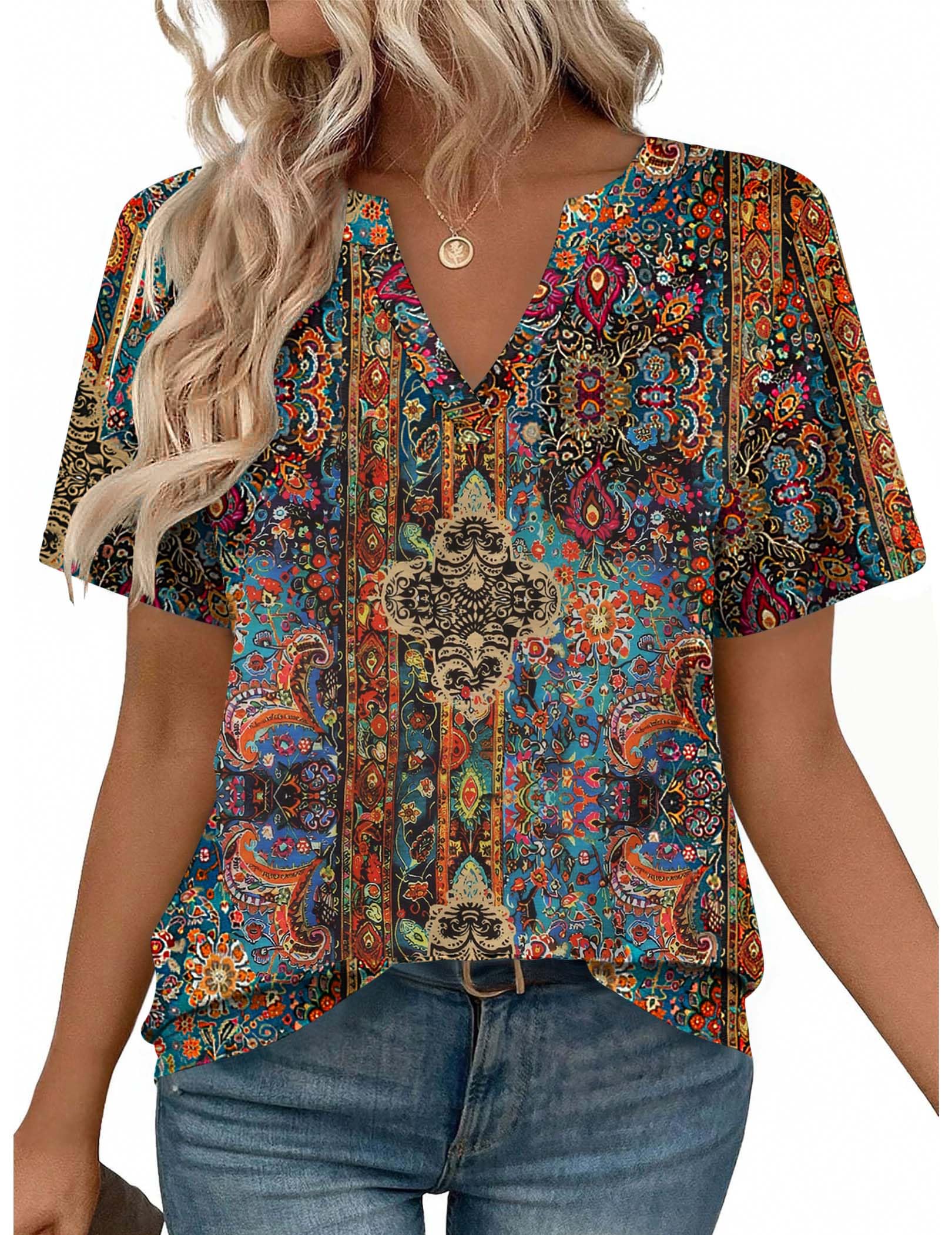 Zeagoo Womens Tops Short Sleeve V Neck Tee Shirts Cute Dressy Casual Clothing Business Work Blouse - 53% off