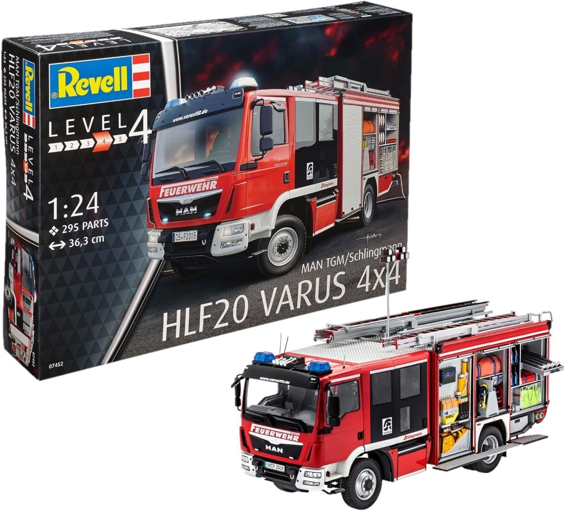 Revell 07452 MAN TGM/Schlingmann HLF 20 VARUS 4x4 1:24 Scale Unbuilt/Unpainted Plastic Model Kit
