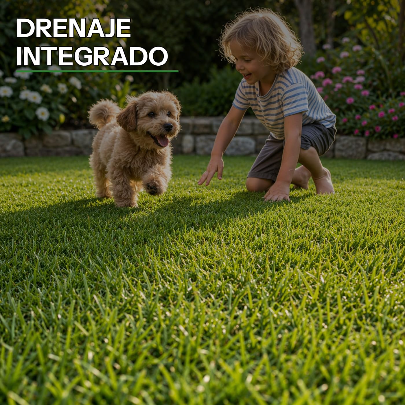 Rollo Césped Artificial 30 mm 1 x 5 m (5 m²), Alfombra Sintética para Interiores y Exteriores, Terrazas, Balcones y Jardín
