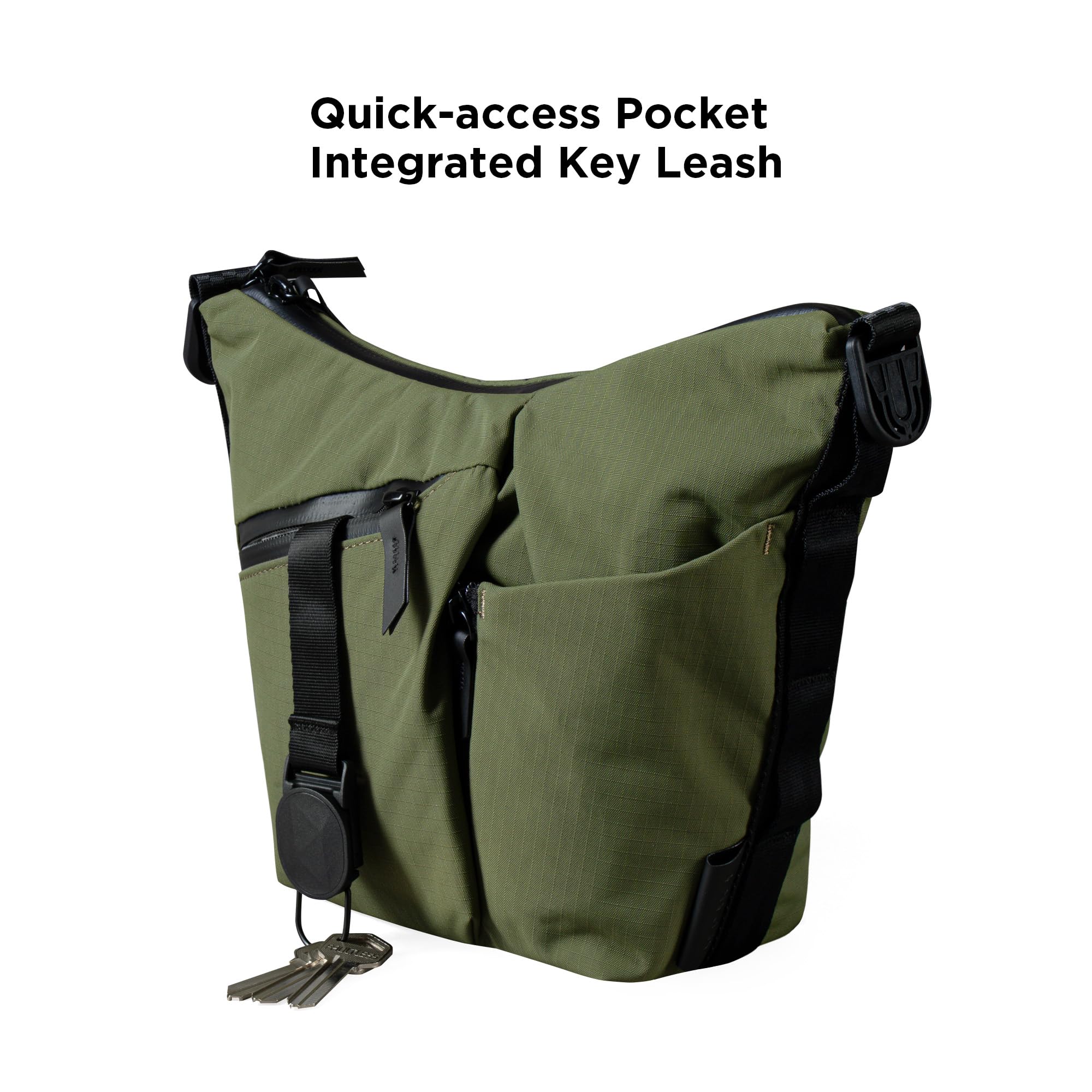 ALPAKA Flow Satchel Mini, 2L EDC Bolso Bandolera Hombre con Portabotellas, Bolso de Hombro con Correa de llaves y Cremalleras AquaGuard, Correa de Hombro Desmontable, Aros de Fijación de Cinta