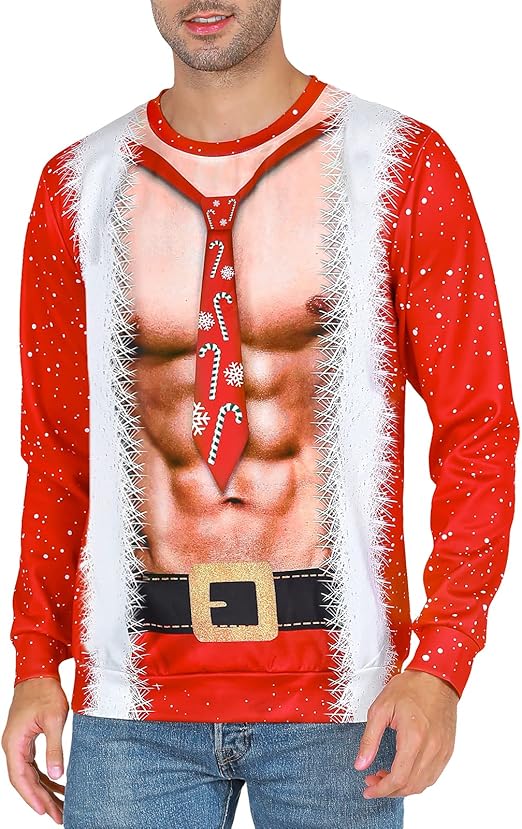 "Muscle Santa" Ugly Christmas Jumper for Men