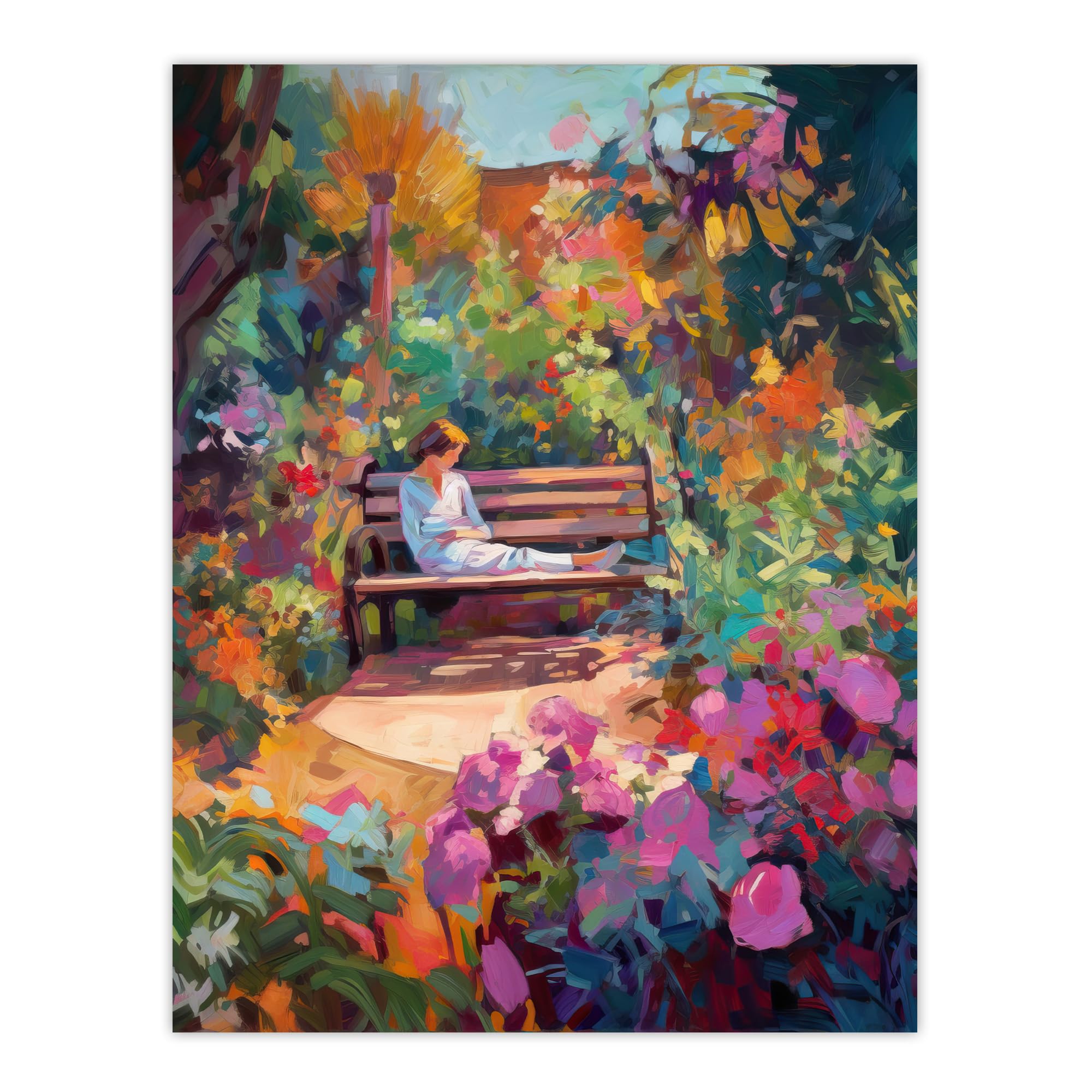 Artery8 My Time By Anna Lane Floral Garden Relaxation Flowers Large Wall Art Poster Print Thick Paper 18X24 Inch