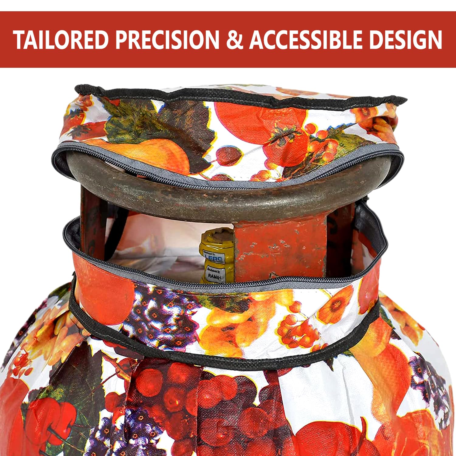 Kuber Industries Cylinder Cover | PVC LPG Cylinder Cover | Washable & Dustproof | Fruit Print Cylinder Tank Cover | LPG Gas Tank Cover | Multicolor 4