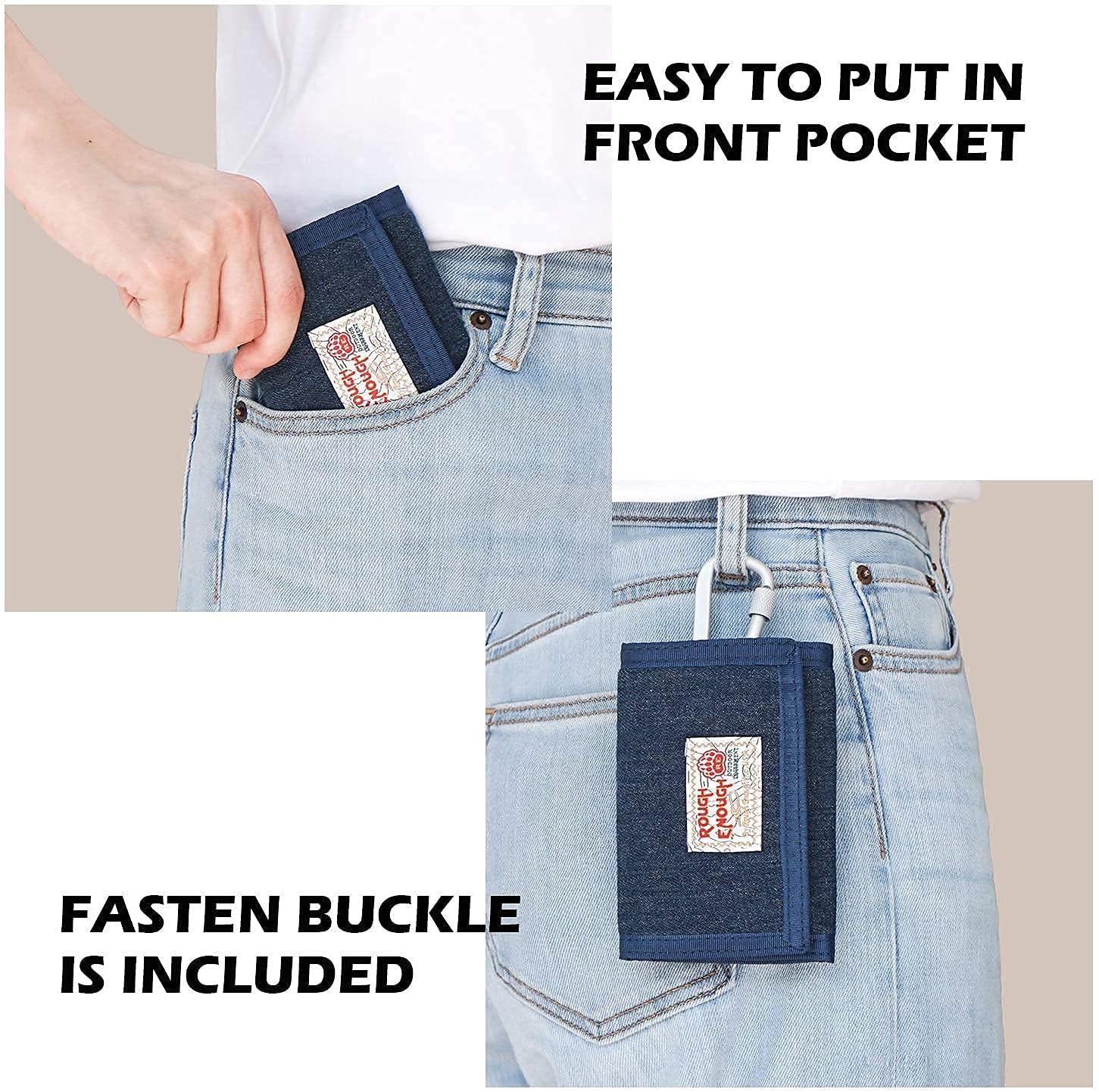 Rough Enough Boys Wallet Purse for Kids Teens with Lanyard Keychian for Boys and Girls
