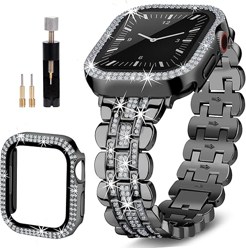 beu1st Correas brillantes compatibles con Apple Watch Band de 1.614 pulgadas para mujer, correa de metal de repuesto de joyería de diamante, pulsera disponible en Yaxa Venezuela