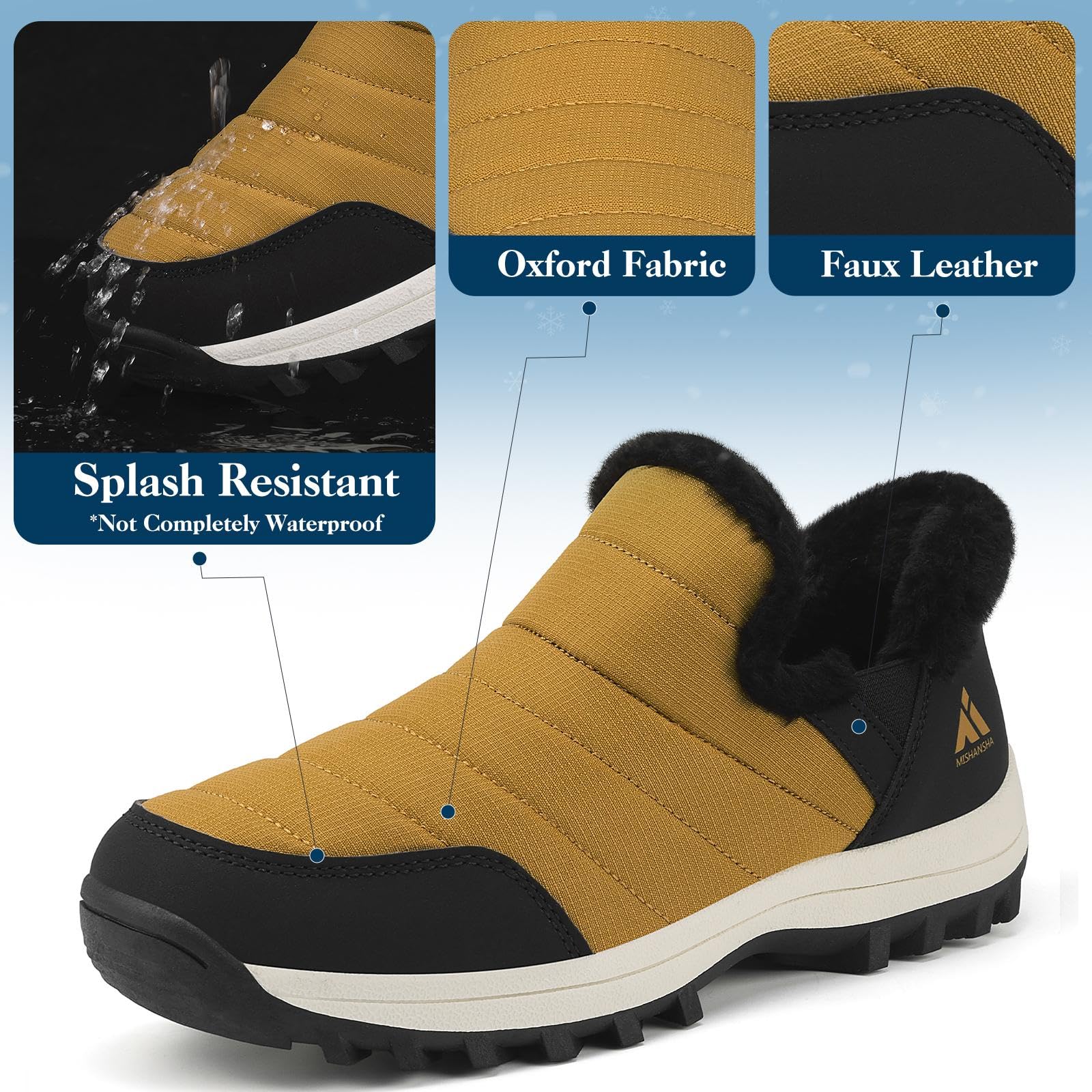 Mishansha Scarpe Invernali da Donna Foderate Antiscivolo Stivali da Neve, Taglie 36-42