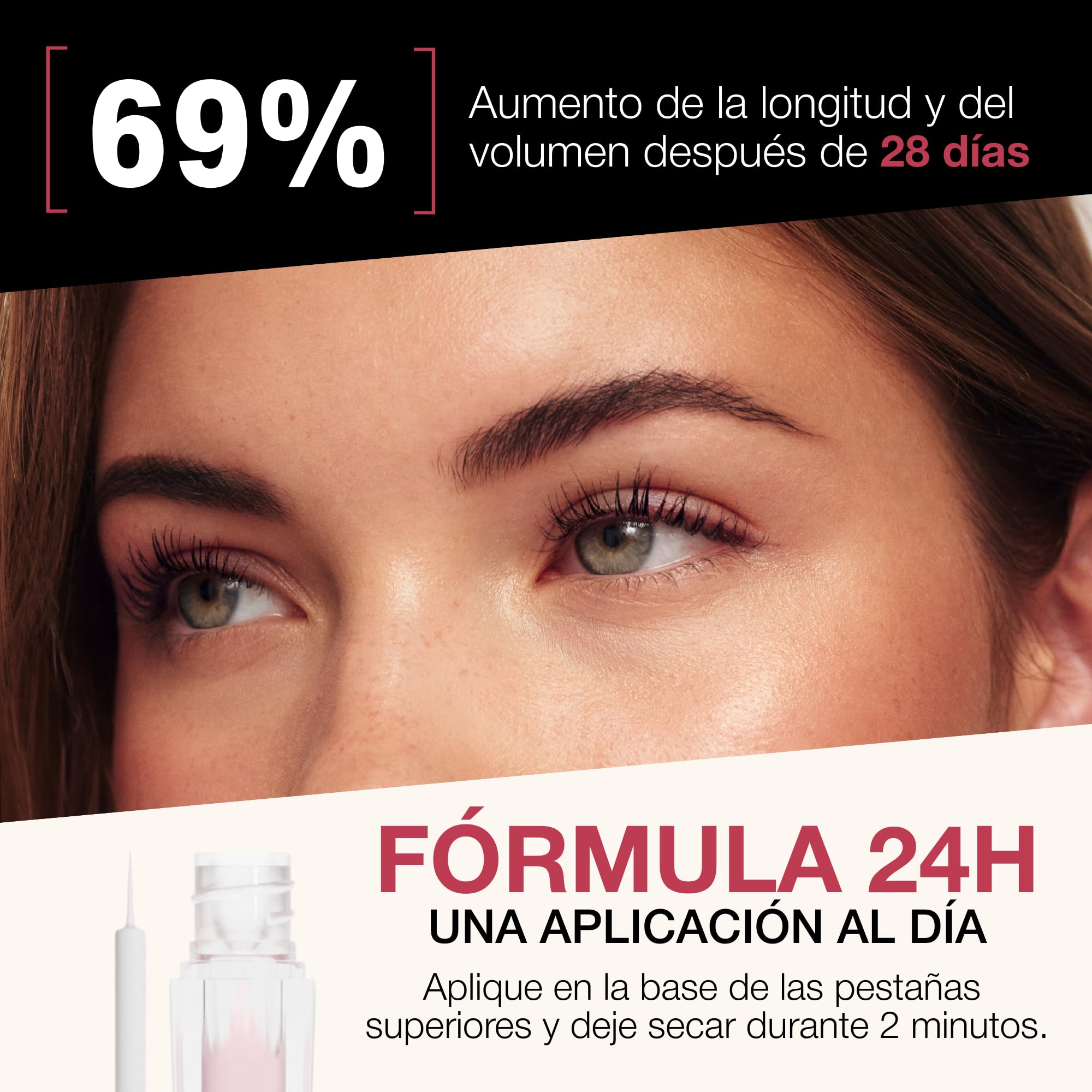 ROSEGOLD ROSELASH Serum Pestañas Crecimiento Lash Serum Eyelash Serum para Pestañas Más Largas Densas y Fuertes - 99% Natural - Fabricado en Francia - Sin Hormonas Sin Perfume Vegan Cruelty Free