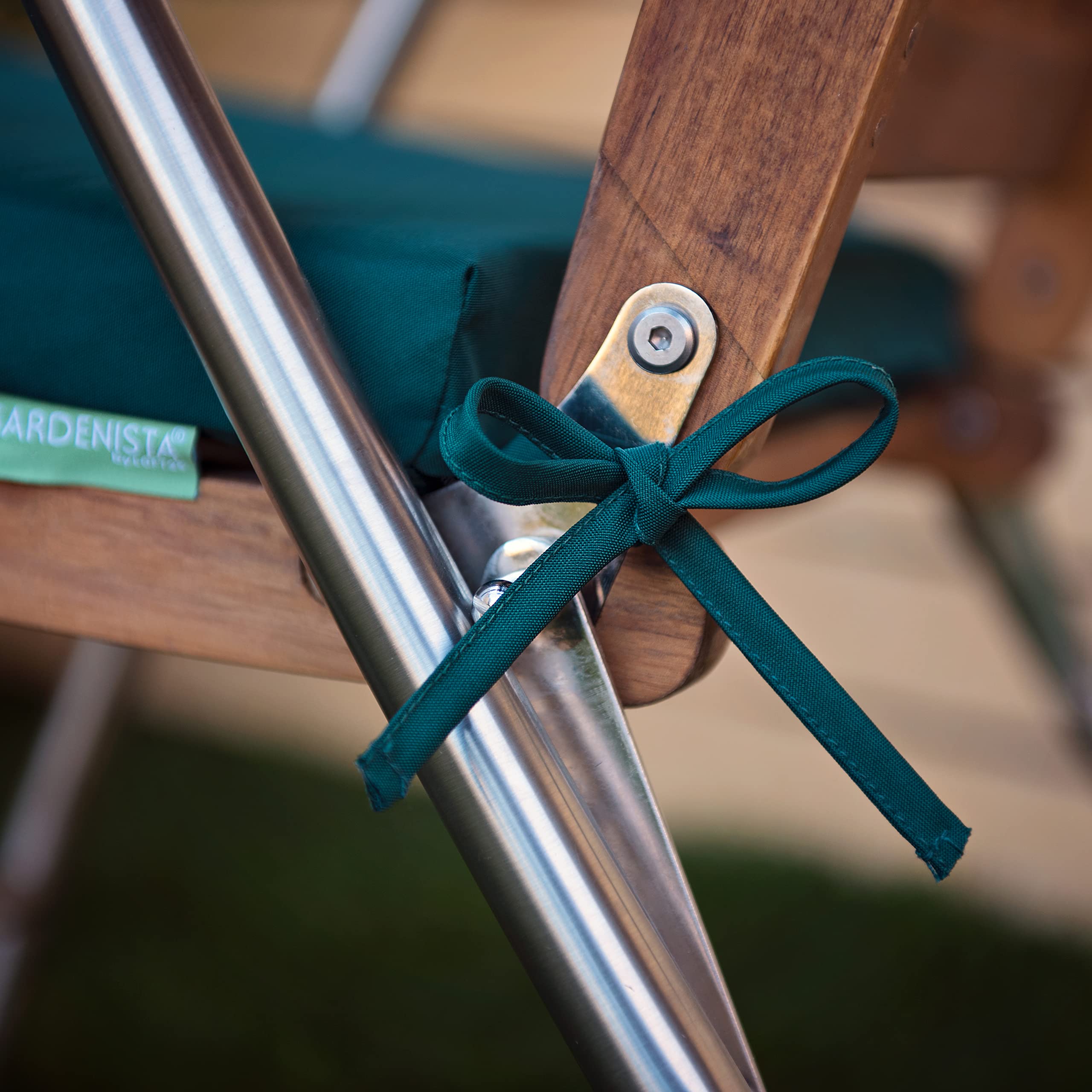 Gardenista Garden Coussin de siège de Chaise Slip Free | Hypoallergénique | Résistant à l'eau | Coussin épais avec des Attaches sécurisées pour Utilisation intérieure et extérieure | (Vert, 6)