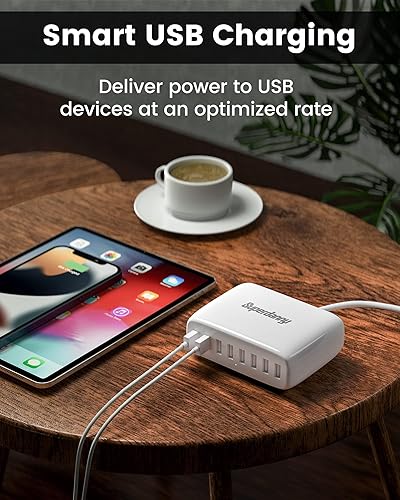 Miniatura 3 de Estación de carga USB, estación de carga de escritorio SUPERDANNY de 8 puertos para múltiples dispositivos, compatible con iPhone 11XXsMaxXRSE8Plus,