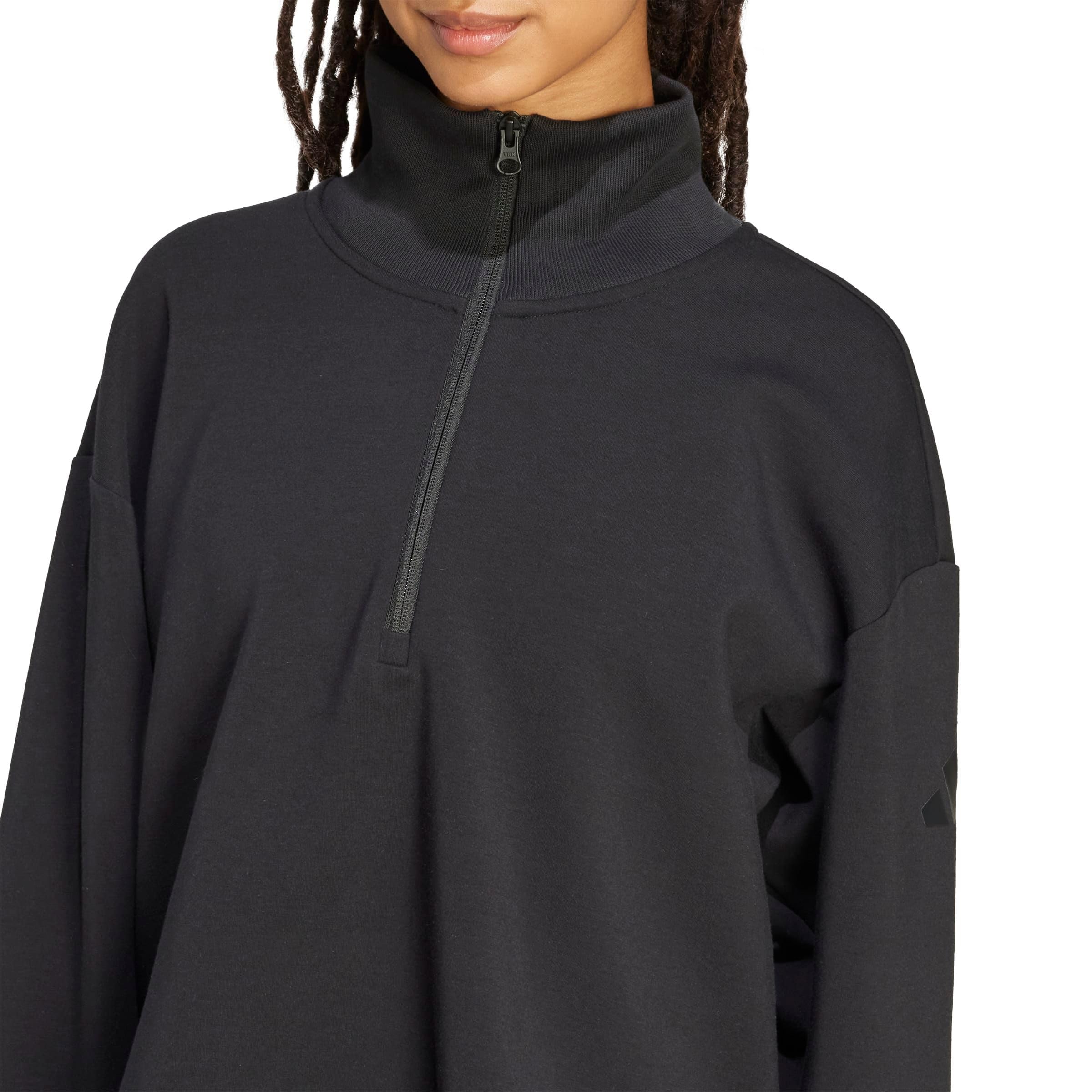 adidas Kobiety Soft Lux Quarter-Zip Sweatshirt, black, XXL