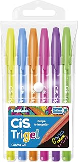 Caneta gel 1.00 mm Trigel 57.6500 com 6 cores Neon Cis