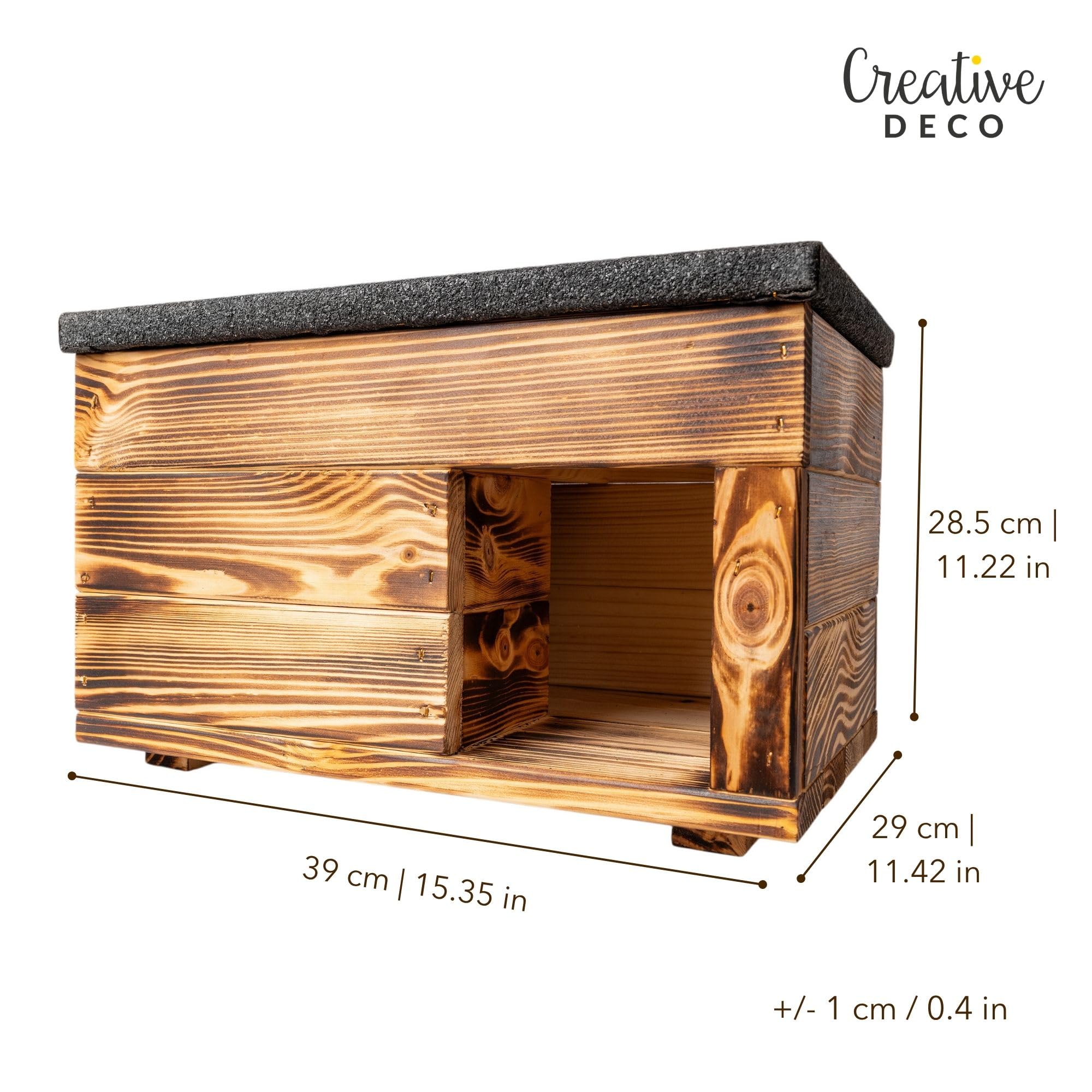 Creative Deco Igelhaus Winterfest 41x29x29 cm Geflammt