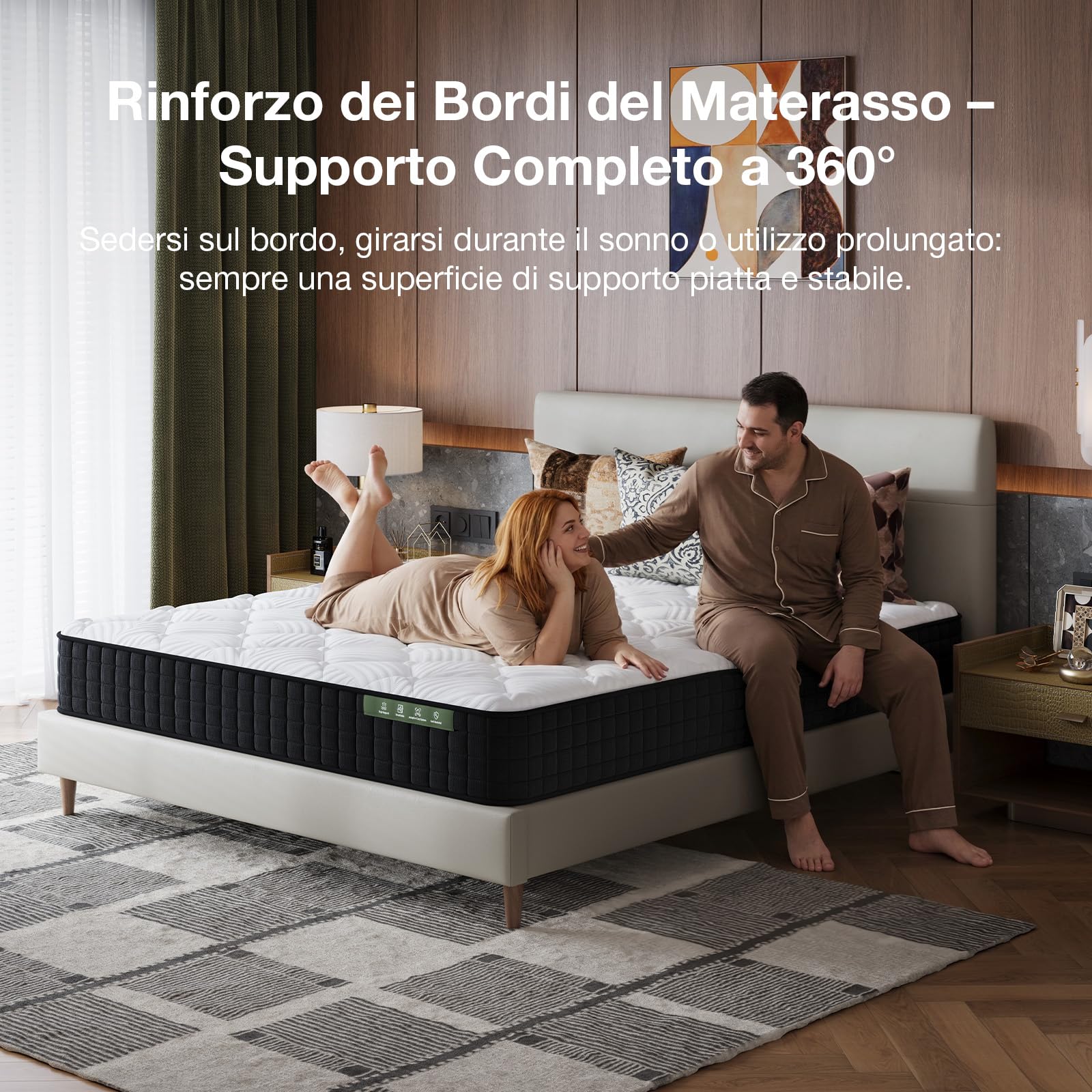 Novilla Materasso 160x200, Materasso Matrimoniale, Altezza 20 cm, Gel Memory Foam, Schiuma Traspirante in Fibra di Bambù, Supporto Comfort, Media Rigidità