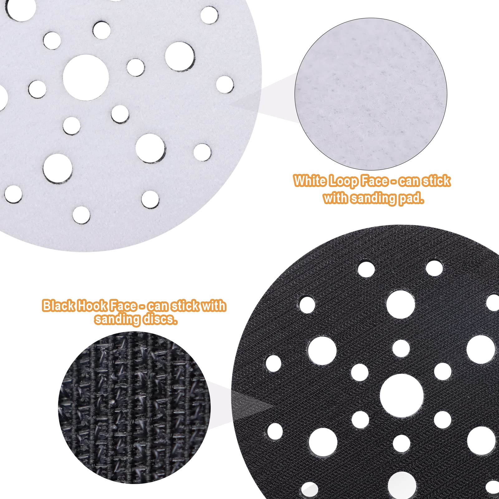 6 Inch Sanding Pads - 5 Pack Hook & Loop -4