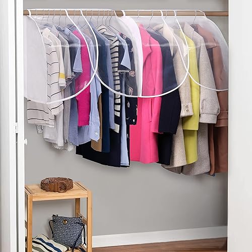 Vista 7 de SLEEPING LAMB Funda colgante para armario para almacenamiento, cubierta de hombro a prueba de polvo, protector de ropa para ropa, abrigos, trajes