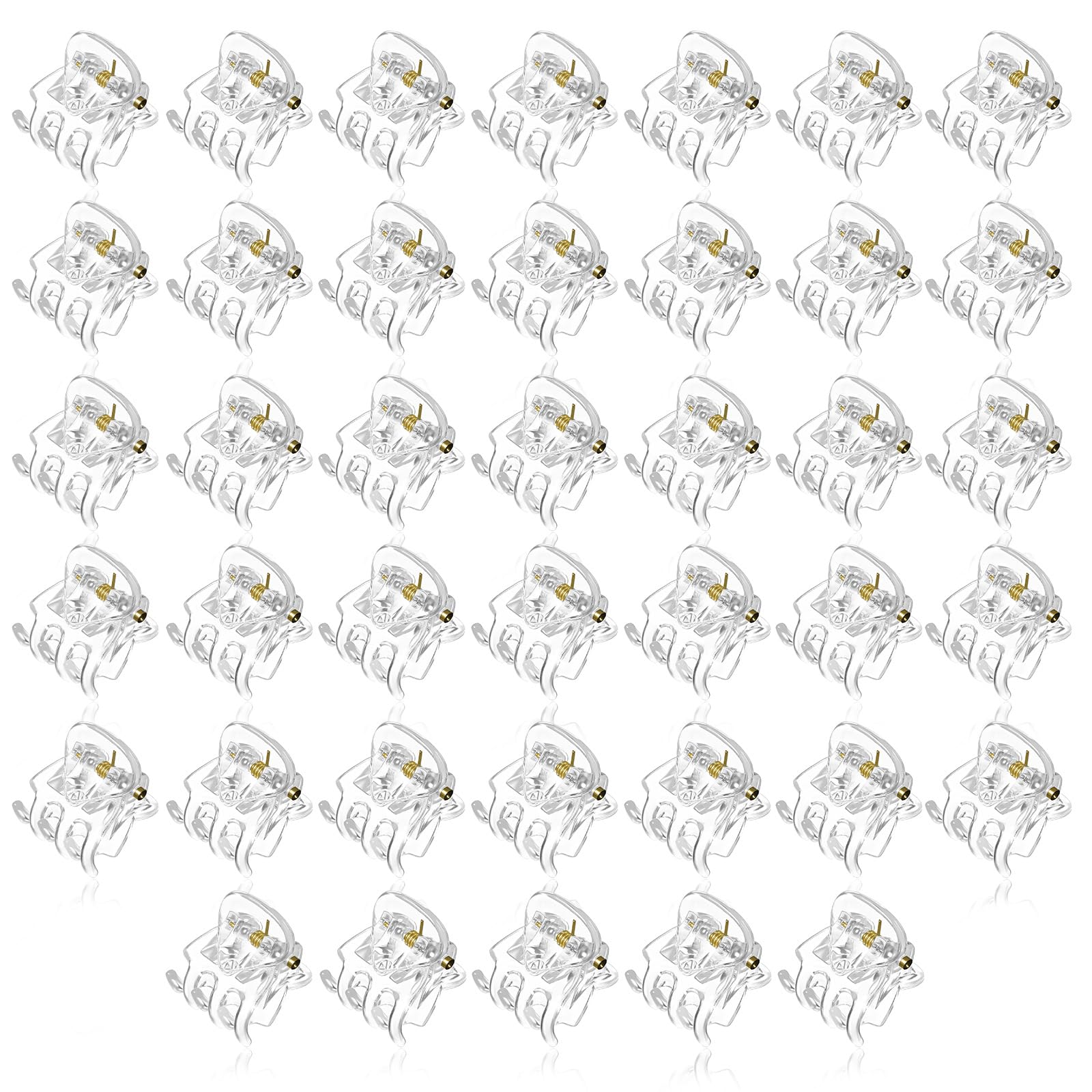 DOPENSPI 40 Stück Mini Haarspangen, 1.5 cm Kleine Haarschmuck Haarspangen Transparente Haarnadel aus Kunststoff Haarstyling Zubehör für Damen und Mädchen