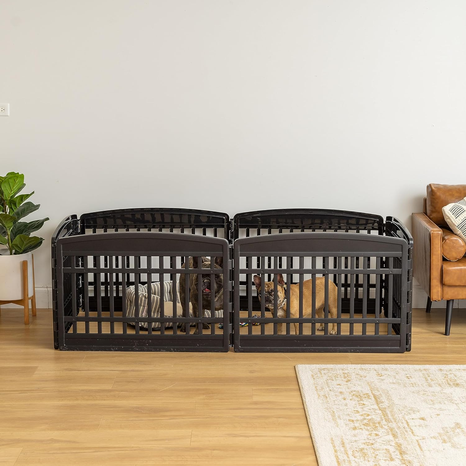 IRIS USA 60 cm Exercise 4Panel Pet Playpen, Dog Playpen, Puppy Playpen