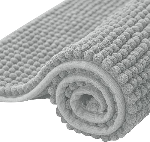Subrtex - Alfombra de baño de chenilla suave y corto felpa, antideslizante, absorbente de agua, alfombra de ducha de secado rápido, lavable en