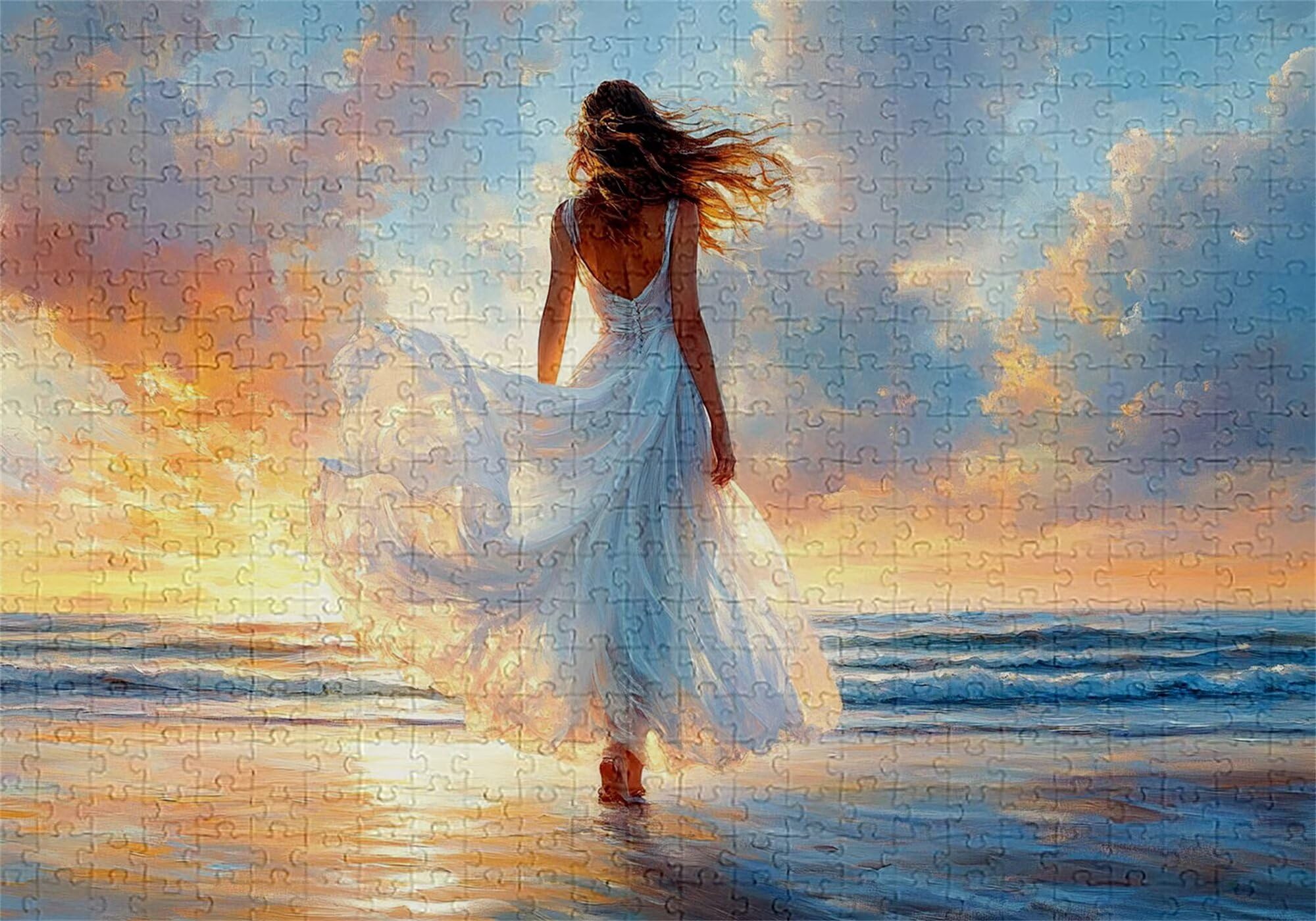Puzzle 4000 elementów plaża puzzle dla dorosłych kobiet 141 x 87 cm unikalne rzemiosło klasyczne 3D drewniana układanka do rodzinnych gier biznesowych, układanka do samodzielnego wykonania nawet do