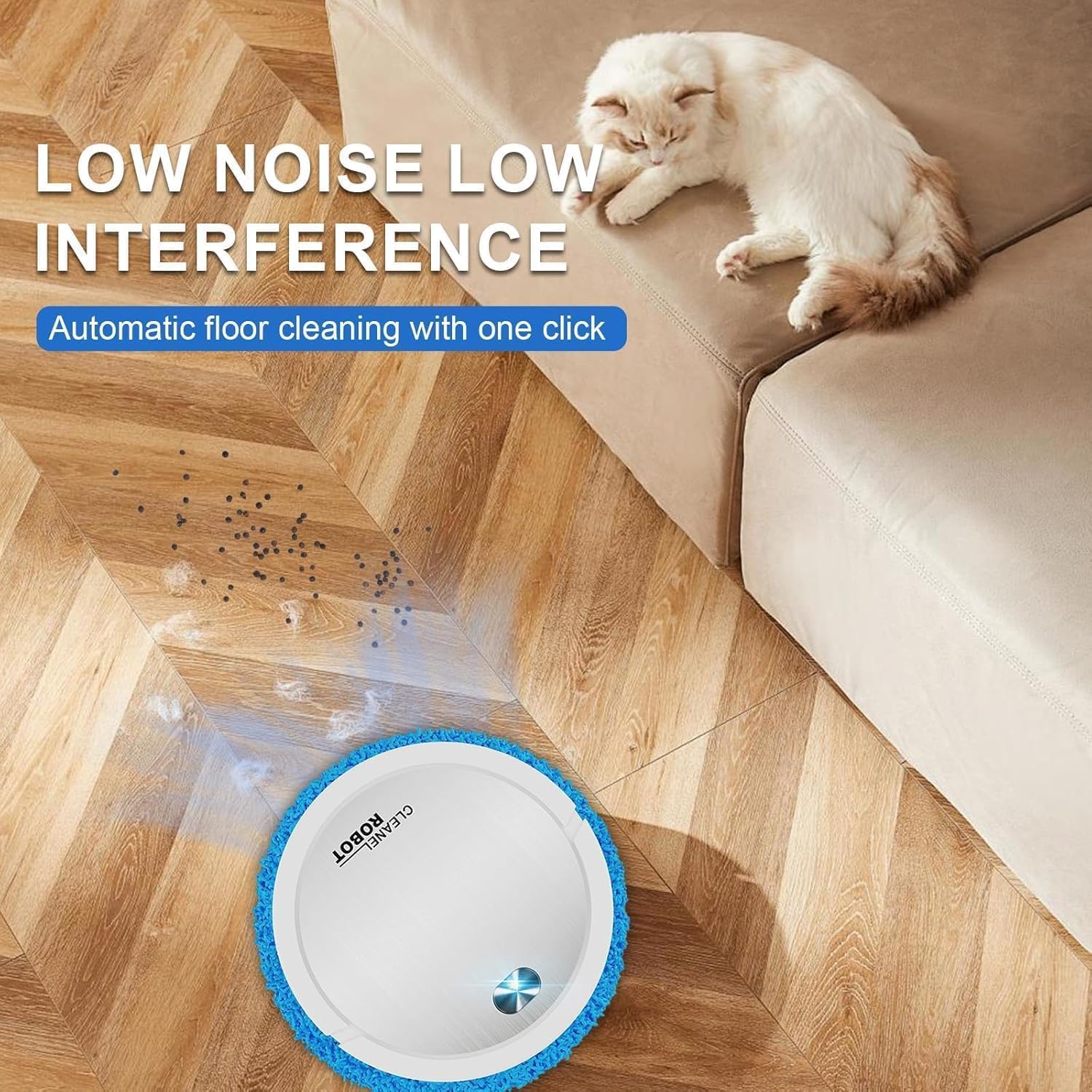 Robot Mop,Robot Vacuum Cleaner, Intelligent Wet Dry Robot, Rechargeable, Ultra-Thin and Silent, Wireless Auto Sweeping & Mopping,Suitable for Floors and Tiles