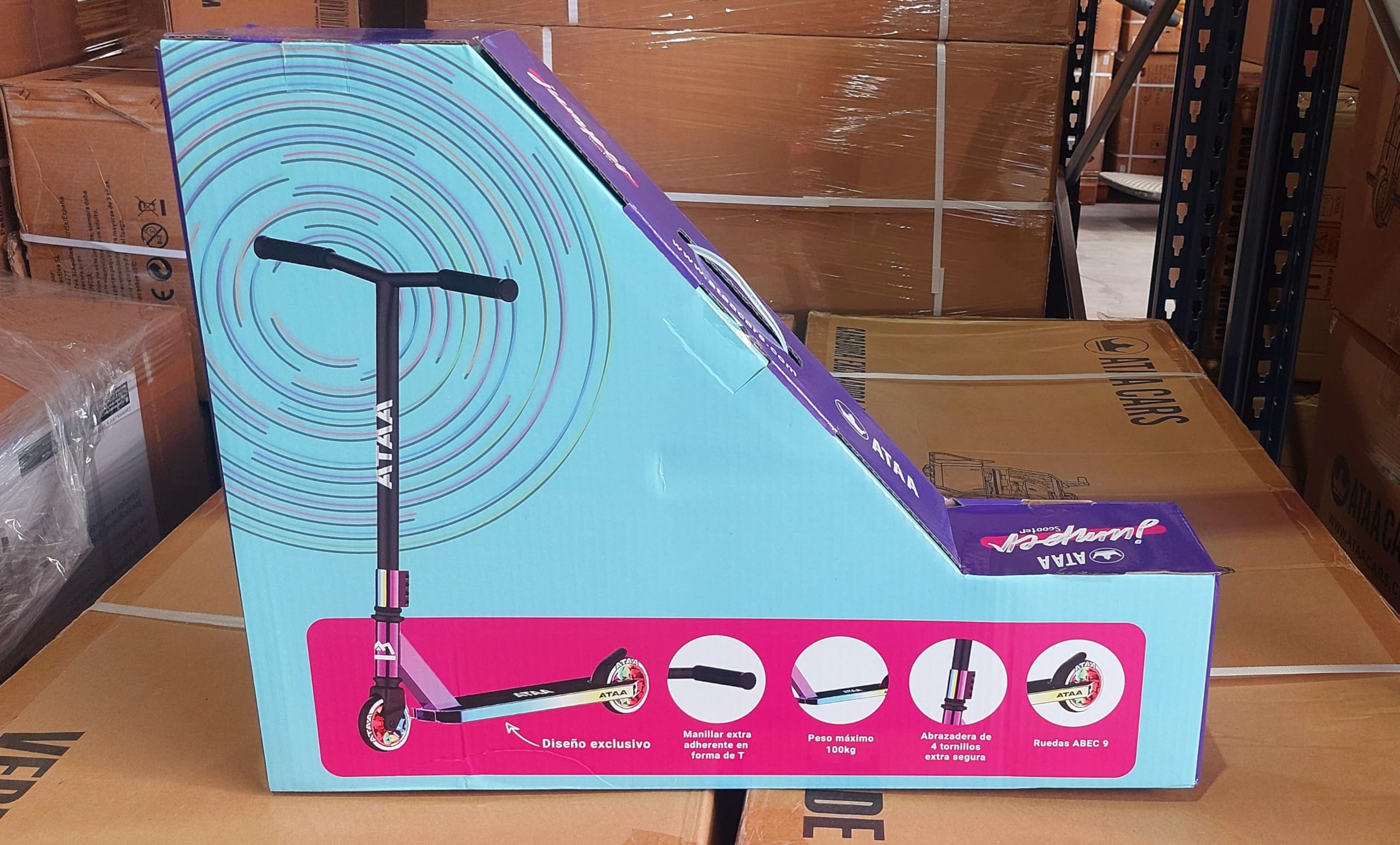 Patinete Freestyle ATAA Blazer Plateado para Trucos con Manillar Acero Ruedas PU 110 mm y rodamientos ABEC 9 a Partir de 10 años y para Adultos