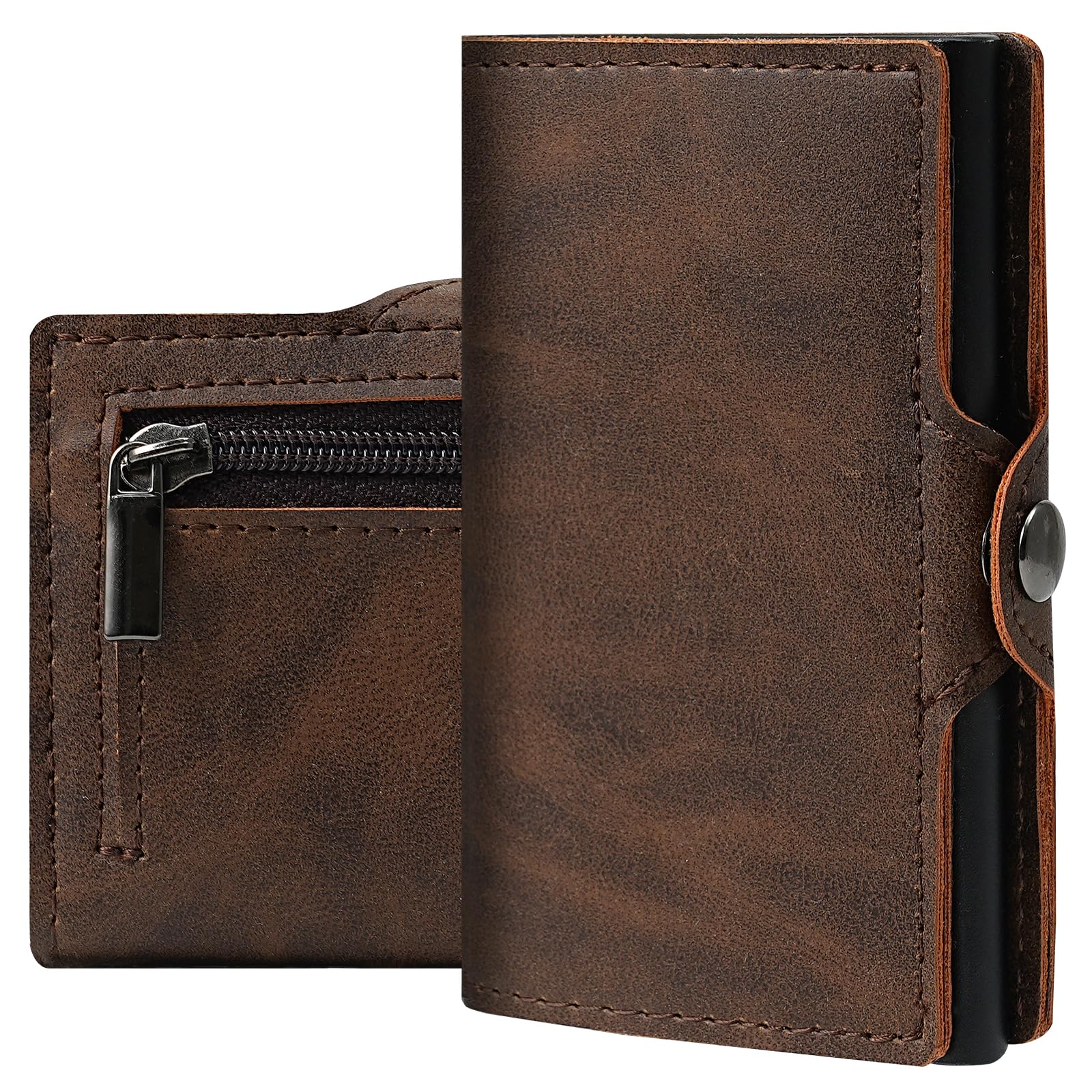 ANKENGSWallet, slim wallet with coin compartment/wallet men/wallet/small purse/men's and women's mini wallet/card holder/credit card holder (brown)