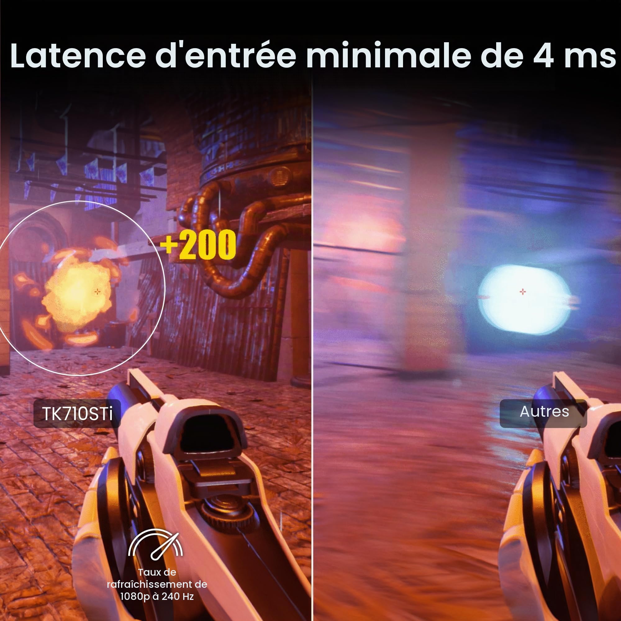BenQ TK710STi Projecteur laser 4K HDR 3200 lumens pour films et jeux vidéo à courte portée avec temps de réponse de 4 ms | Taux de rafraîchissement de 240 Hz | HDR10 et HLG | Android TV avec Netflix