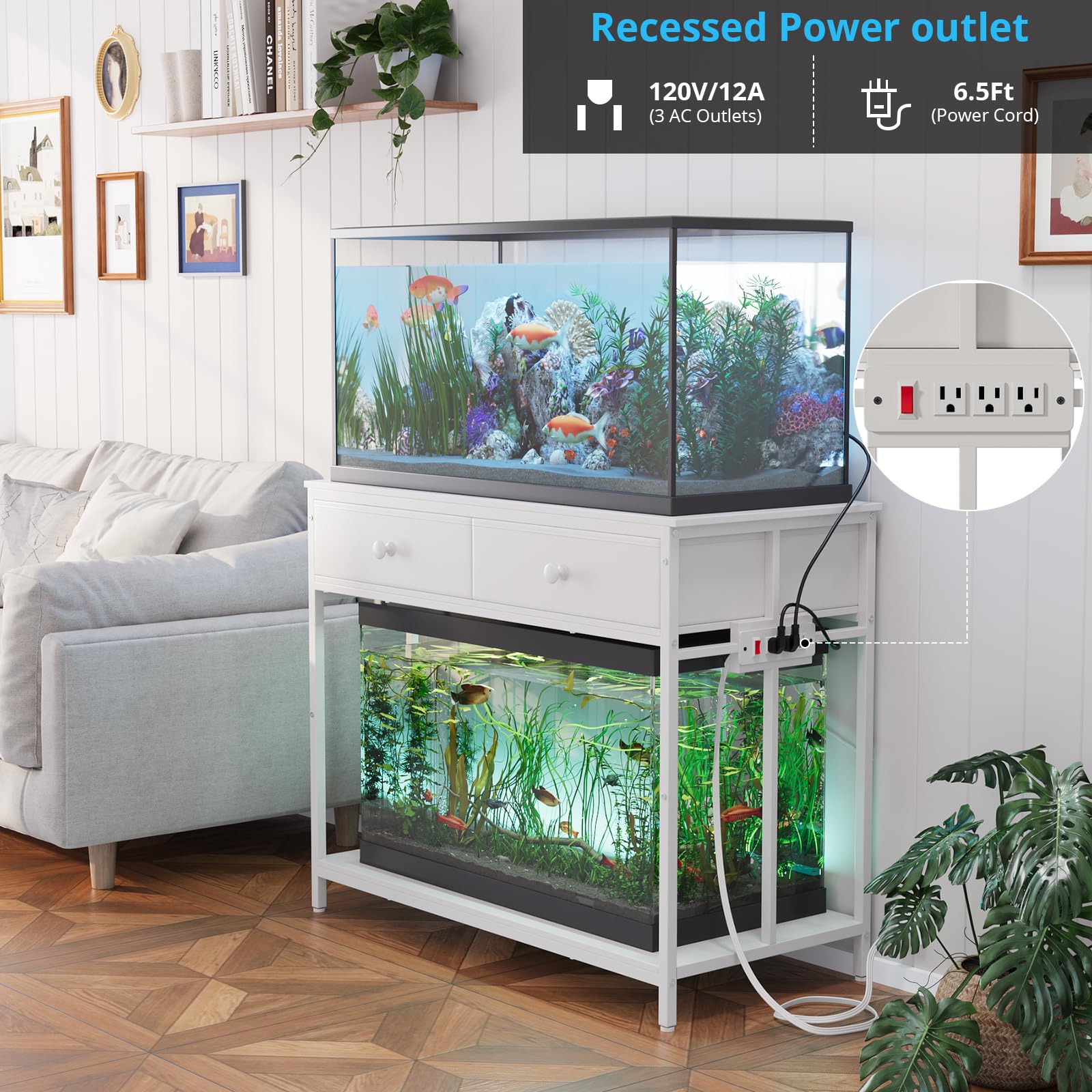 Amazon.com : VOWNER 40 Gallon Aquarium Stand with Power Outlet