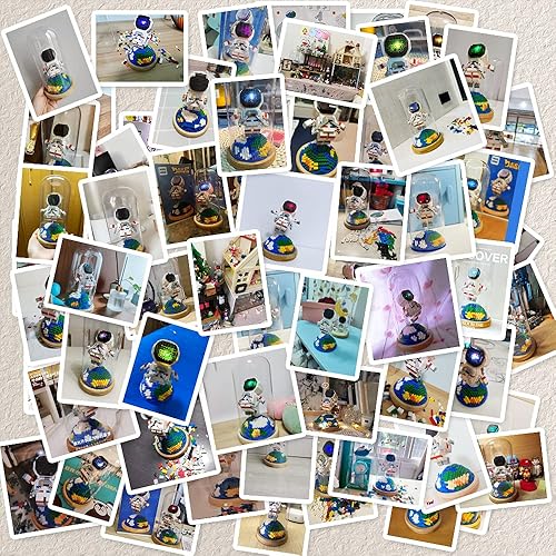 Miniatura 8 de Bloques de construcción, modelo astronauta con luz, juguete de construcción STEM, microbloques para adultos o adolescentes, regalos de astronauta,