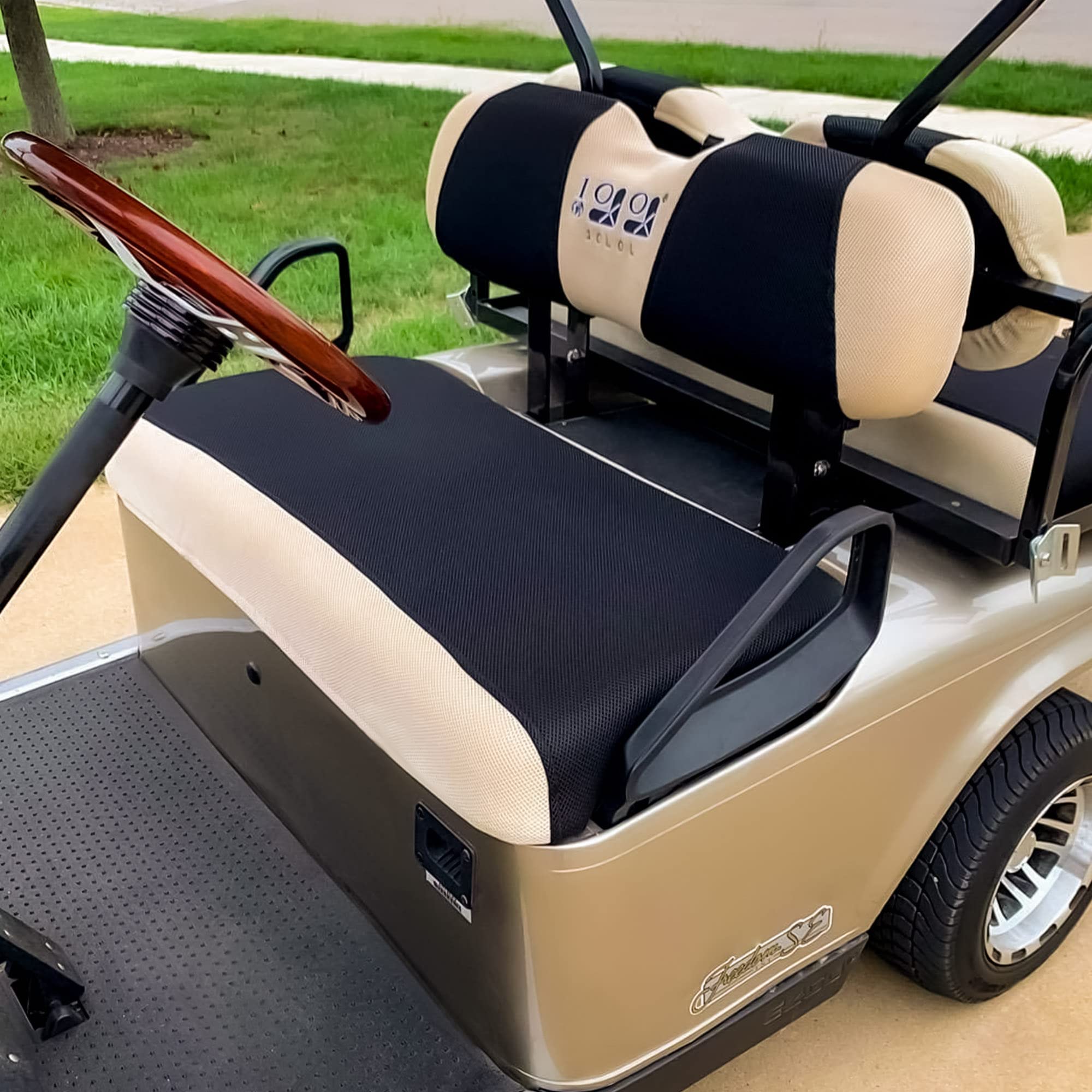 10L0L Ensemble Complet de Housses de siège de voiturette de Golf pour sièges Avant, Protection de bancs en Polyester, Accessoires universels pour EZGO TXT RXV et Club Car DS