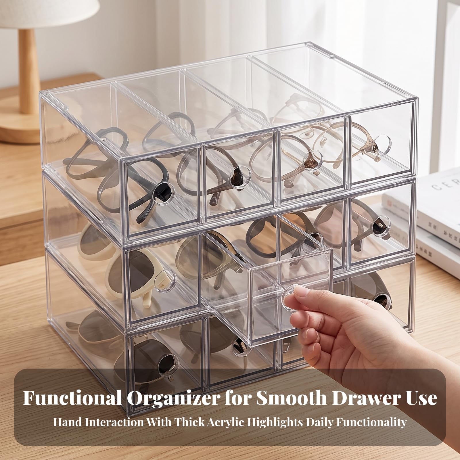 3 Stück voll Acryl-Organizer