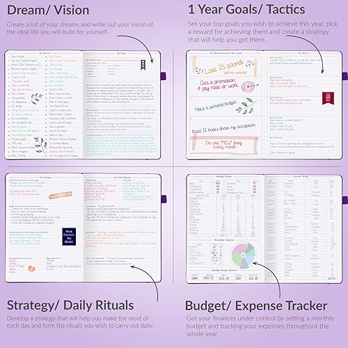 Miniatura 5 de GoGirl Planner Pro Agenda semanal y organizador con diseño horizontal + páginas de seguimiento de presupuestos y gastos, diario de objetivos, sin