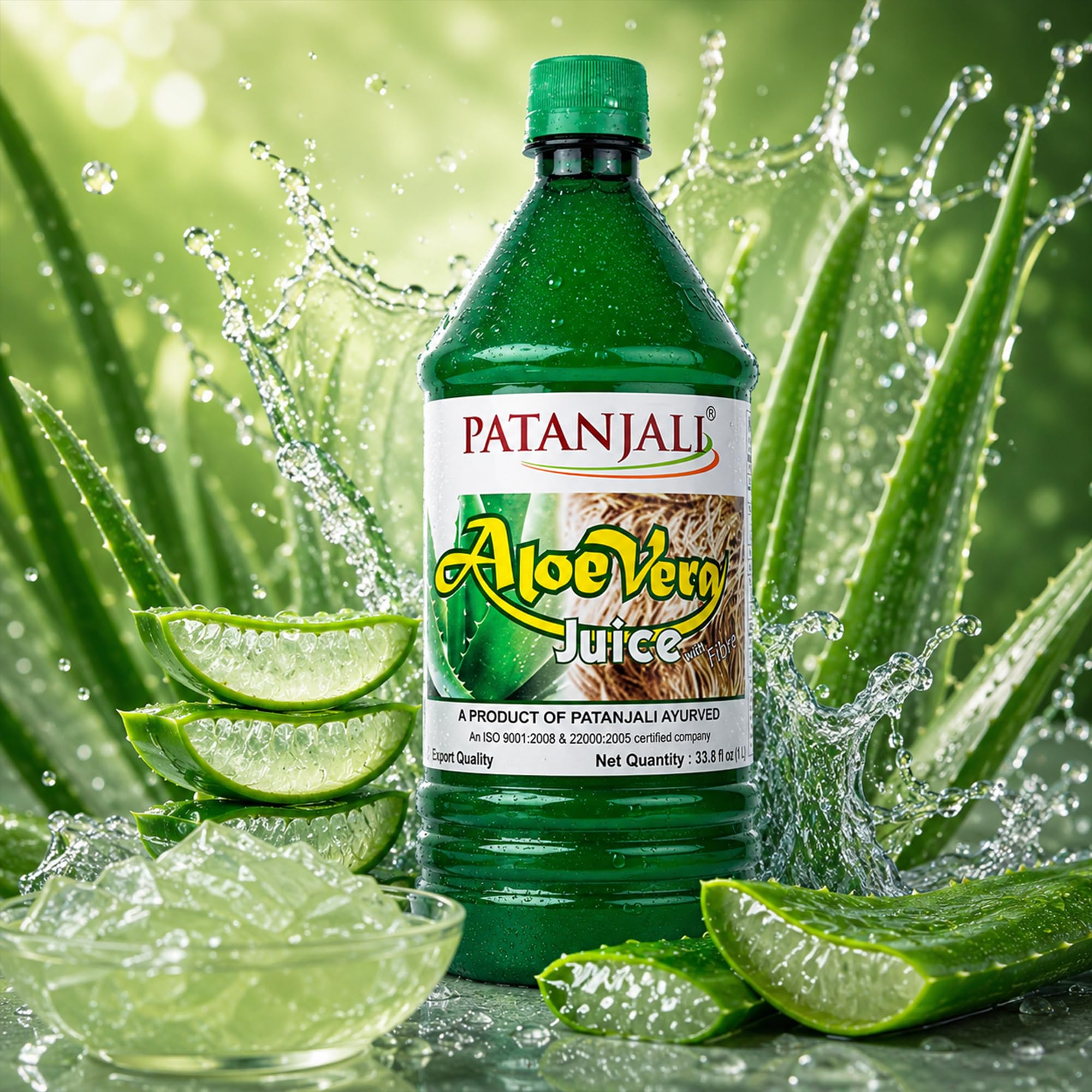Amazon.com : Patanjali Aloevera Juice with Fibre, 1L / 33.81 fl oz
