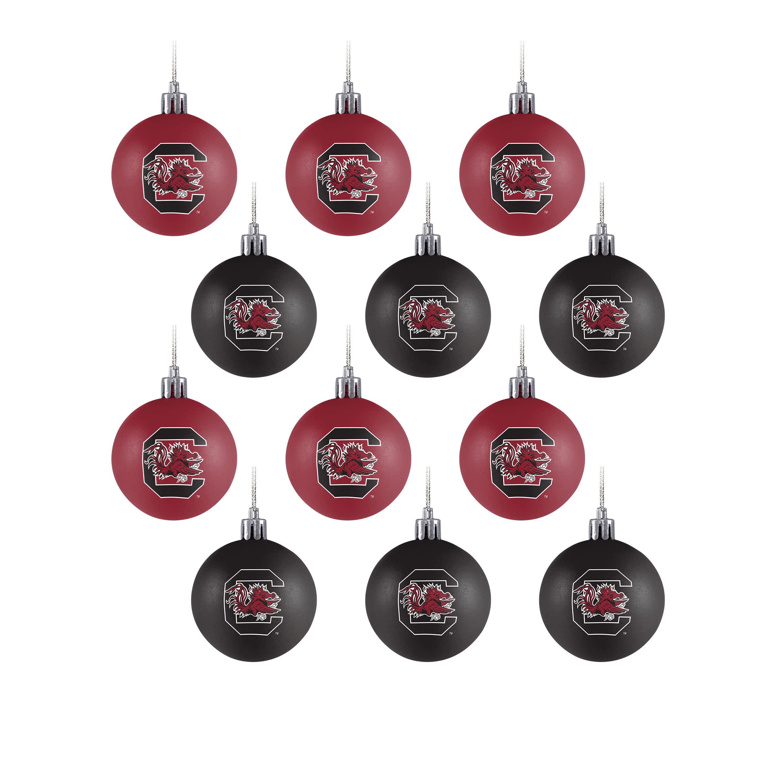 foco NCAA Team Logo 12-Pack Ball Hanging Tree Holiday Ornament Set