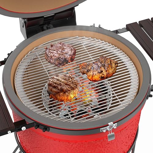 Miniatura 5 de Skyflame Cesta de carbón de acero inoxidable de 14 pulgadas, accesorios compatibles con Kamado Joe Classic, huevo verde grande grande, Pit Boss,
