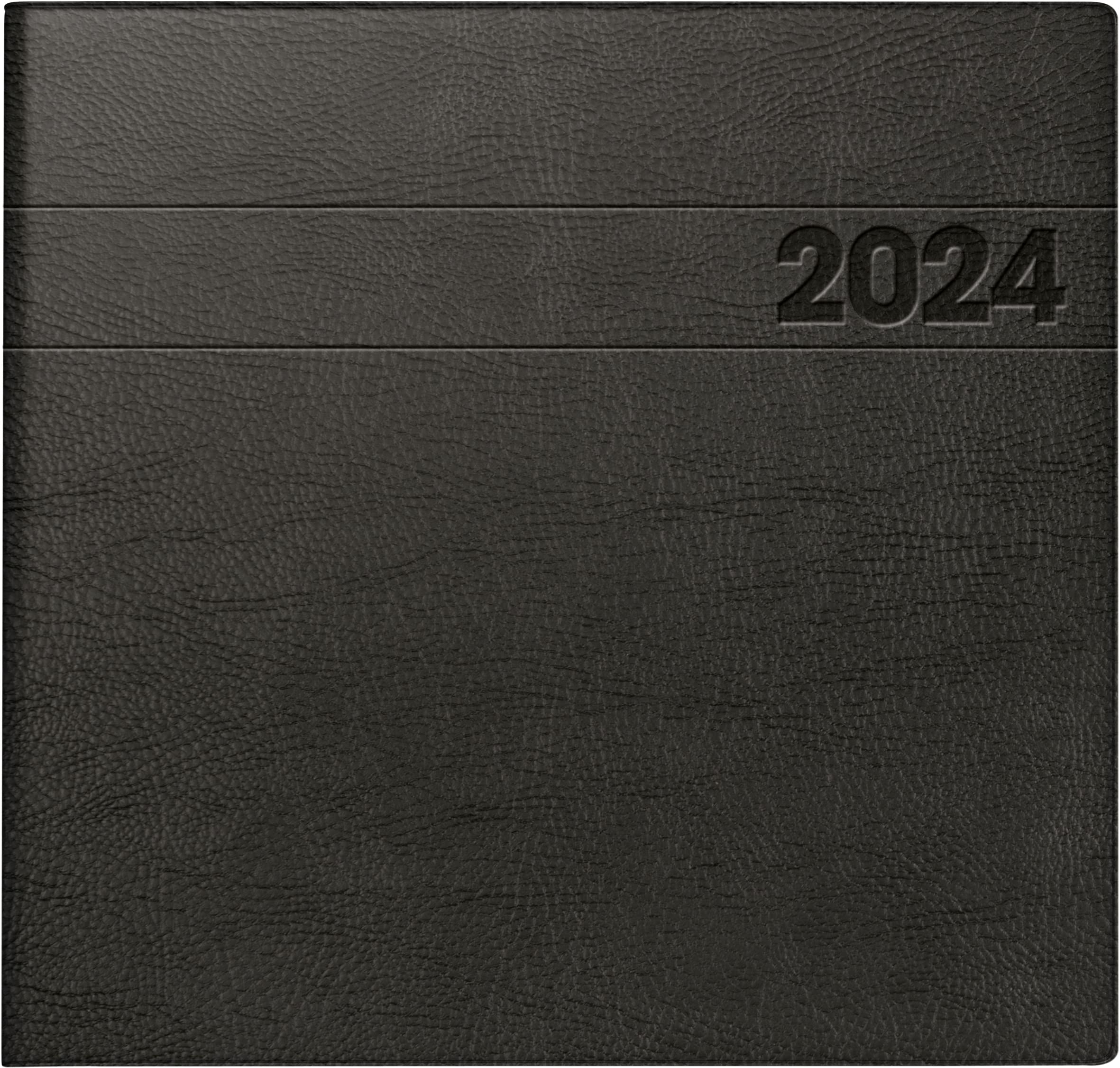 BRUNNEN Weekly calendar model 766 2024, 2 pages = 1 week, sheet size 21 x 20.5 cm, black