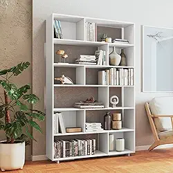 Estante para Livros 5 Prateleiras 12 Nichos Euforia em Mdp Branco