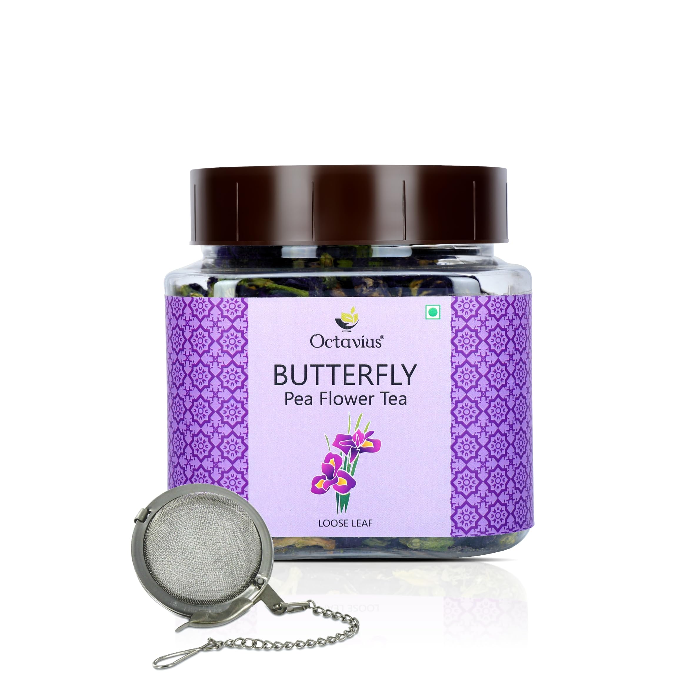 Octavius Butterfly Pea Flower Tea 50 Gm Jar | FREE TEA INFUSER (BALL) | 100% Natural Herbal Tea | Herbal Tea | Blue Tea | For Belly Fat | Relieves Stress | Anti-Oxidant Rich | Whole Leaf (B0CTTH5SC9) Amazon Price History, Amazon Price Tracker