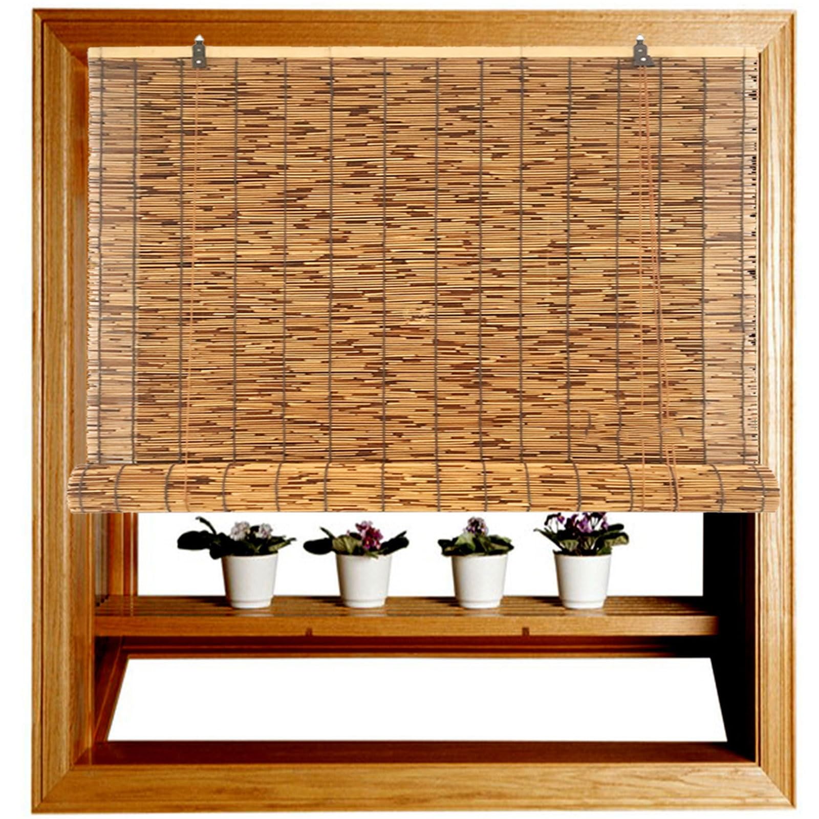 Retro Bamboo Shades, Bamboo filter roller shutter, with lifting, various sizes1PCS(130W x 155H cm)
